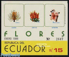 Ecuador 1986 Flowers S/s, Mint NH, Nature - Flowers & Plants - Equateur