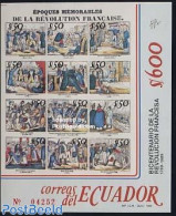 Ecuador 1989 French Revolution S/s, Mint NH, History - History - Art - Comics (except Disney) - Comics