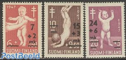 Finland 1948 Anti Tuberculosis 3v Overprints, Mint NH, Health - Anti Tuberculosis - Health - Unused Stamps