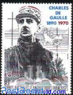 French Antarctic Territory 1991 Charles De Gaulle 1v, Mint NH, History - Various - Politicians - Maps - Nuovi