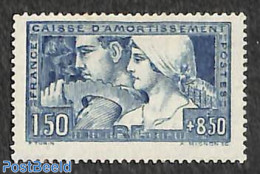France 1928 National Cash 1v, Unused (hinged) - Ongebruikt