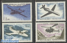 France 1960 Airmail Definitives 4v, Mint NH, Transport - Helicopters - Aircraft & Aviation - Unused Stamps