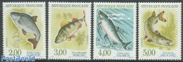 France 1990 Fresh Water Fish 4v, Mint NH, Nature - Fish - Nuevos