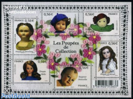 France 2009 Dolls From Collections 6v M/s, Mint NH, Various - Toys & Children's Games - Nuevos