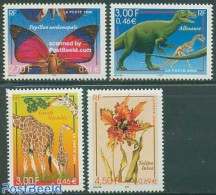 France 2000 Flora, Fauna 4v, Mint NH, Nature - Animals (others & Mixed) - Butterflies - Flowers & Plants - Prehistoric.. - Nuevos