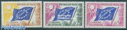 France 1963 European Council 3v, Mint NH, History - Europa Hang-on Issues - Flags - Ongebruikt
