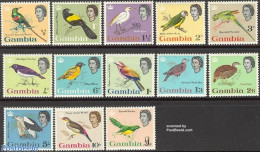 Gambia 1963 Definitives, Birds 13v, Mint NH, Nature - Birds - Parrots - Gambia (...-1964)