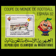 WORD CUP FOOTBALL 1982.MAURITANIA.Souvenir Sheet.Scott C201 USED - Autres & Non Classés