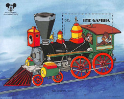 Gambia 1987 Disney S/s, Mint NH, Transport - Railways - Art - Disney - Eisenbahnen