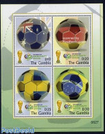 Gambia 2006 World Cup Football Germany 4v M/s, Mint NH, Sport - Football - Gambia (...-1964)