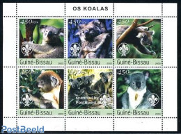 Guinea Bissau 2003 Koala Bears 6v M/s, Mint NH, Nature - Animals (others & Mixed) - Bears - Guinea-Bissau