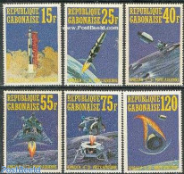 Gabon 1971 Apollo 14 6v, Mint NH, Transport - Space Exploration - Ungebraucht
