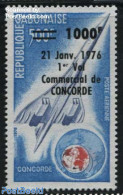 Gabon 1976 Concorde Flight Overprint 1v, Mint NH, Transport - Concorde - Aircraft & Aviation - Neufs