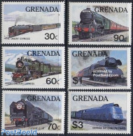 Grenada 1982 Famous Trains 6v, Mint NH, Transport - Railways - Eisenbahnen