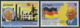 Grenada 1992 Konrad Adenauer 2v, Mint NH, History - Various - Germans - Politicians - Industry - Maps - Fabrieken En Industrieën