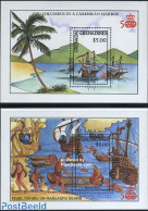Grenada Grenadines 1987 Discovery Of America 2 S/s, Mint NH, History - Transport - Explorers - Ships And Boats - Onderzoekers