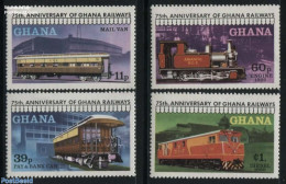 Ghana 1978 Railways 75th Anniversary 4v, Mint NH, Transport - Railways - Trains