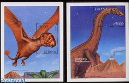 Ghana 1999 Preh. Animals 2 S/s, Mint NH, Nature - Prehistoric Animals - Prehistóricos