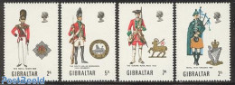 Gibraltar 1970 Uniforms 4v, Mint NH, History - Various - Coat Of Arms - Uniforms - Kostüme