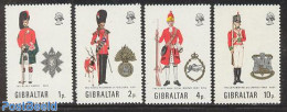 Gibraltar 1971 Uniforms 4v, Mint NH, History - Various - Coat Of Arms - Uniforms - Kostüme