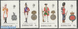 Gibraltar 1973 Uniforms 4v, Mint NH, History - Various - Coat Of Arms - Uniforms - Costumes