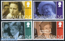 Gibraltar 1996 Europa, Famous Women 4v, Mint NH, History - Europa (cept) - Kings & Queens (Royalty) - Familles Royales