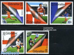 Gibraltar 2000 European Football Games 5v, Mint NH, History - Sport - Europa Hang-on Issues - Football - Europäischer Gedanke