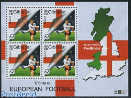 Gibraltar 2000 Stamp Show, EC Football S/s, Mint NH, History - Sport - Europa Hang-on Issues - Football - Europäischer Gedanke