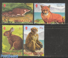 Gibraltar 2002 Animals 4v, Mint NH, Nature - Animals (others & Mixed) - Monkeys - Rabbits / Hares - Gibraltar