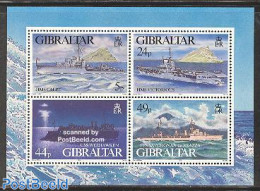 Gibraltar 1995 War Ships S/s, Mint NH, History - Transport - Various - World War II - Ships And Boats - Lighthouses & .. - WO2