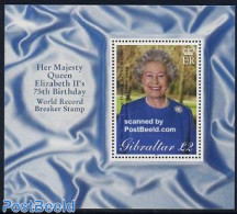 Gibraltar 2001 Elizabeth II 75th Birthday S/s, Mint NH, History - Kings & Queens (Royalty) - Familles Royales