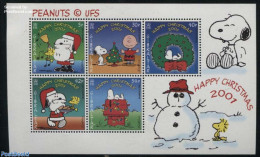 Gibraltar 2001 Christmas, Snoopy S/s, Mint NH, Religion - Christmas - Art - Comics (except Disney) - Hobby & Collectab.. - Kerstmis
