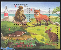 Gibraltar 2002 Animals S/s, Mint NH, Nature - Various - Animals (others & Mixed) - Monkeys - Rabbits / Hares - Lightho.. - Fari