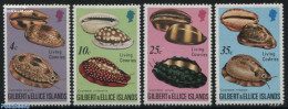 Gilbert And Ellice Islands 1975 Shells 4v, Mint NH, Nature - Shells & Crustaceans - Marine Life