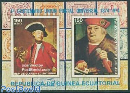 Equatorial Guinea 1974 UPU Centenary S/s, Mint NH, Stamps On Stamps - U.P.U. - Briefmarken Auf Briefmarken