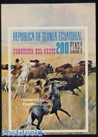 Equatorial Guinea 1974 Wild West S/s, Imperforated, Mint NH, Nature - Horses - Äquatorial-Guinea