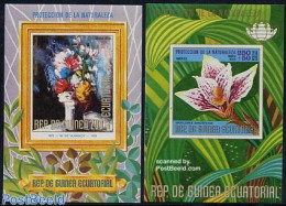 Equatorial Guinea 1974 American Flowers 2 S/s Imperforated, Mint NH, Nature - Flowers & Plants - Equatorial Guinea