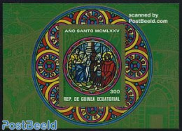 Equatorial Guinea 1975 Easter S/s Imperforated, Mint NH, Religion - Religion - Art - Stained Glass And Windows - Vidrios Y Vitrales
