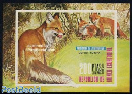 Equatorial Guinea 1976 Fox S/s, Mint NH, Nature - Animals (others & Mixed) - Equatorial Guinea