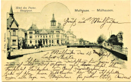 2473 - Haut Rhin - MULHOUSE  :  HOTEL DES POSTES - HAUPTPOST   Circulée 1902 - Mulhouse