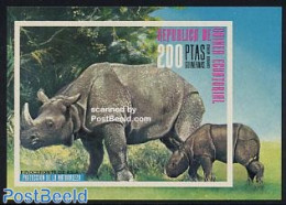 Equatorial Guinea 1976 Asian Rhino S/s Imperforated, Mint NH, Nature - Animals (others & Mixed) - Rhinoceros - Guinea Ecuatorial