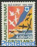Greenland 1991 Blue Cross 1v, Mint NH, Nature - Birds - Swans - Ongebruikt