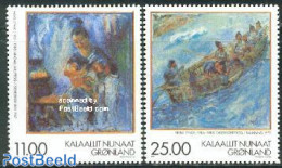 Greenland 1998 H. Lynge Paintings 2v, Mint NH, Art - Modern Art (1850-present) - Ungebraucht