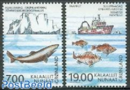 Greenland 2002 100 Years ICES 2v, Mint NH, Nature - Transport - Various - Fish - Ships And Boats - Joint Issues - Nuovi