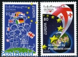 Georgia 2006 Europa, Integration 2v, Mint NH, History - Various - Europa (cept) - Flags - Globes - Aardrijkskunde
