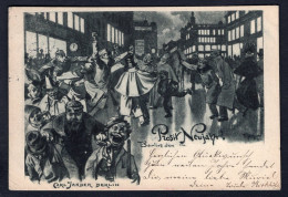 Germany 1898 BERLIN. Prosit Neujahr. Carl Jander. Drinking Humor. Old Postcard  (h3280) - Autres & Non Classés