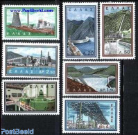 Greece 1962 Electrification 7v, Mint NH, Nature - Science - Water, Dams & Falls - Energy - Nuevos