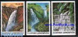 Greece 1988 Falls 3v Coil, Mint NH, History - Nature - Europa Hang-on Issues - National Parks - Water, Dams & Falls - Nuevos