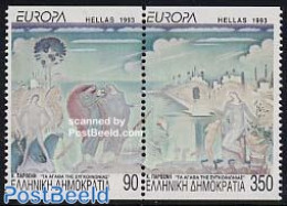 Greece 1993 Europa, Modern Art 2v [:] From Booklet, Mint NH, History - Europa (cept) - Art - Modern Art (1850-present) - Ongebruikt