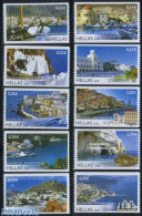 Greece 2008 Definitives 10v, Coil, Mint NH, Transport - Various - Ships And Boats - Tourism - Unused Stamps